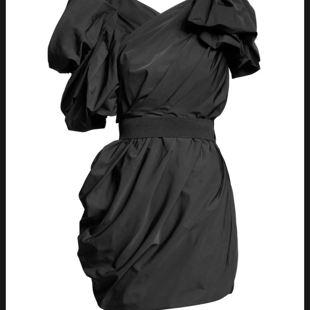 LANVIN H&M BLACK PLEATED PARTY MINI DRESS LBD US4 SMALL BNWT Cocktail Couture